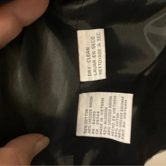 VINTAGE WOMEN'S RENA ROWAN BLACK & CREAM & GRAY FLOWER BLAZER JACKET Size 10 - Picture 4 of 7